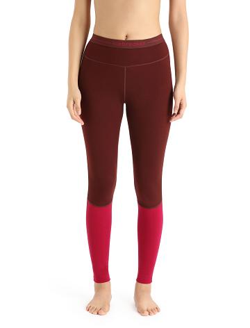 Espresso / Cherry Icebreaker Merino 260 ZoneKnit™ Women's Leggings | AU 1546RVDW